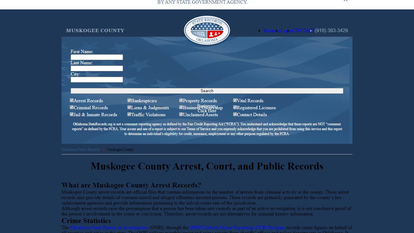 Muskogee County Arrest, Court, and Public Records